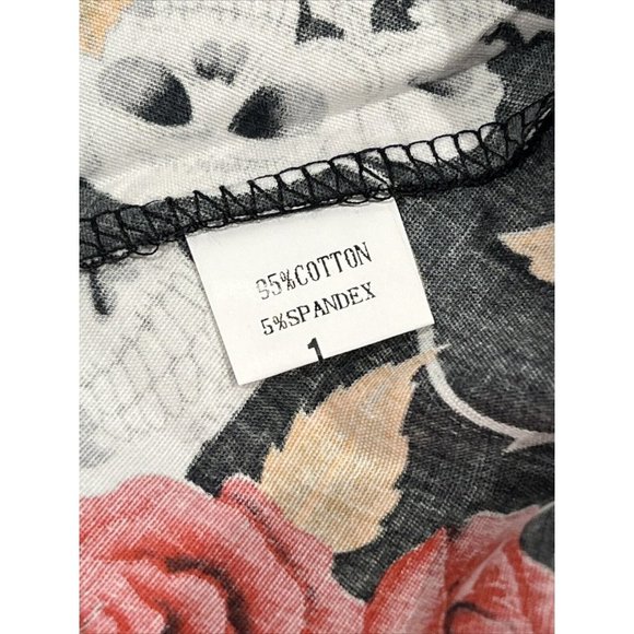 NWT AYLI Black dress Skull Floral Fit And Flare 1950 Vintage RETRO 14 - Picture 6 of 8